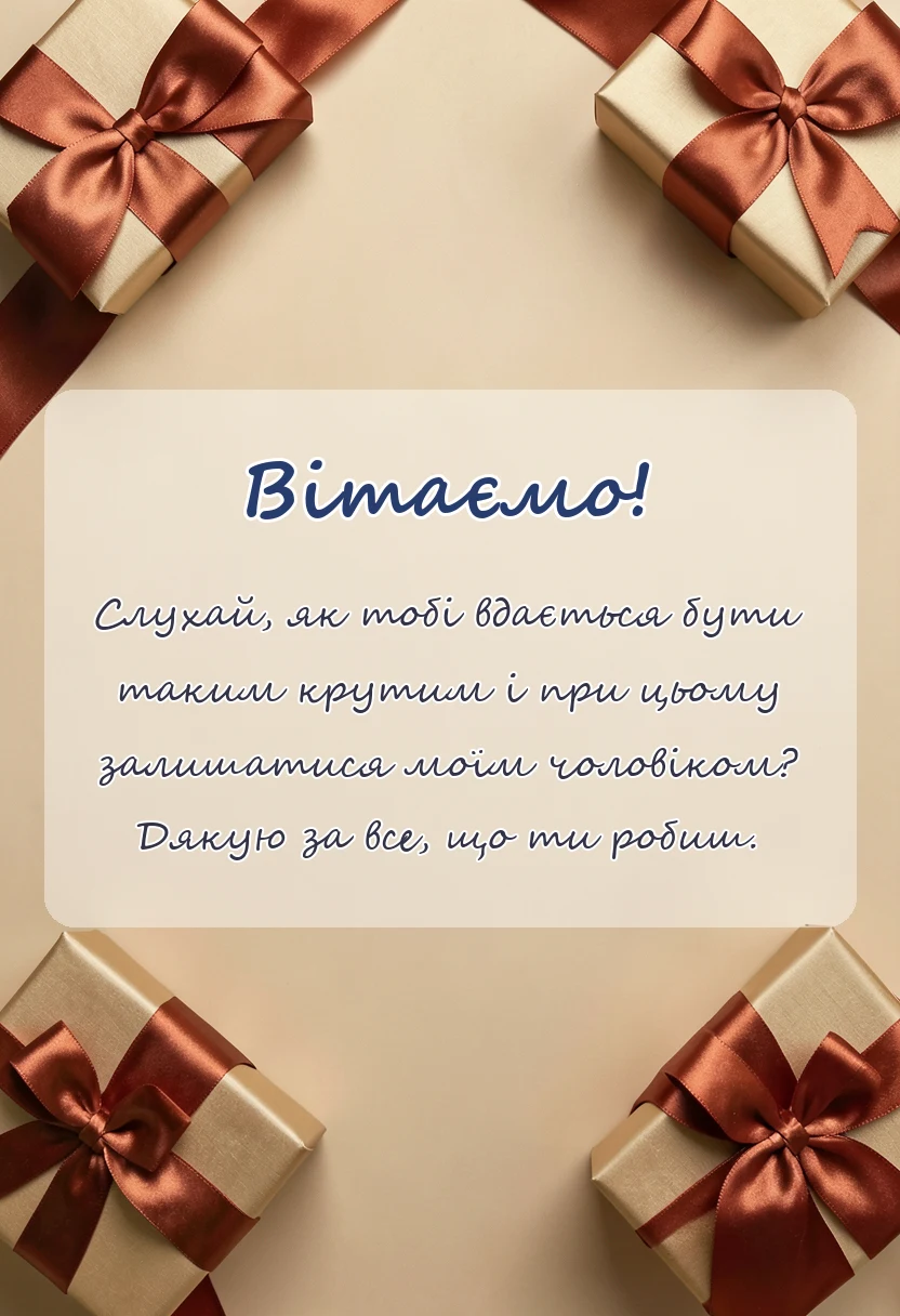 листівка з побажанням - слова подяки чоловікові