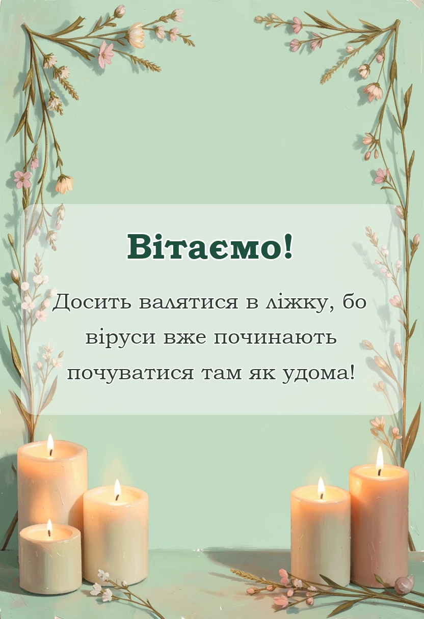 вітальна листівка - слова підтримки хворому