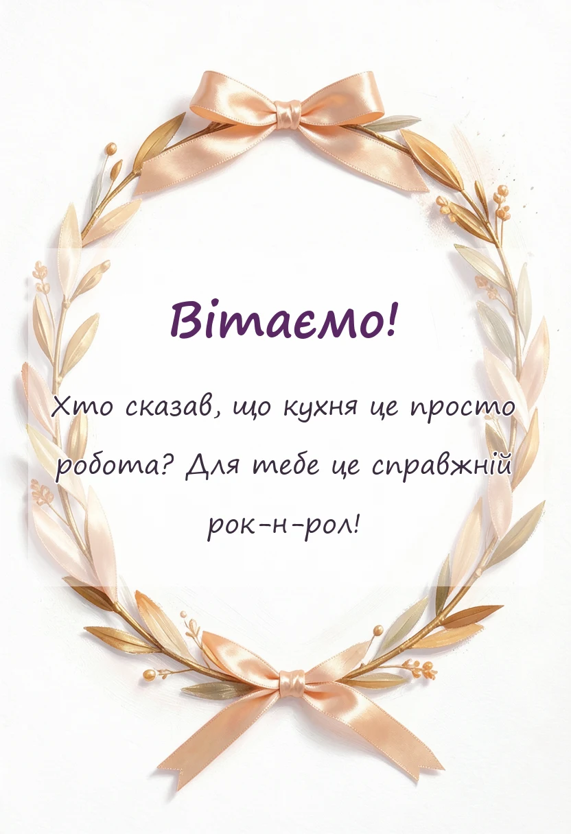 красива листівка: привітання з днем кухаря в прозі