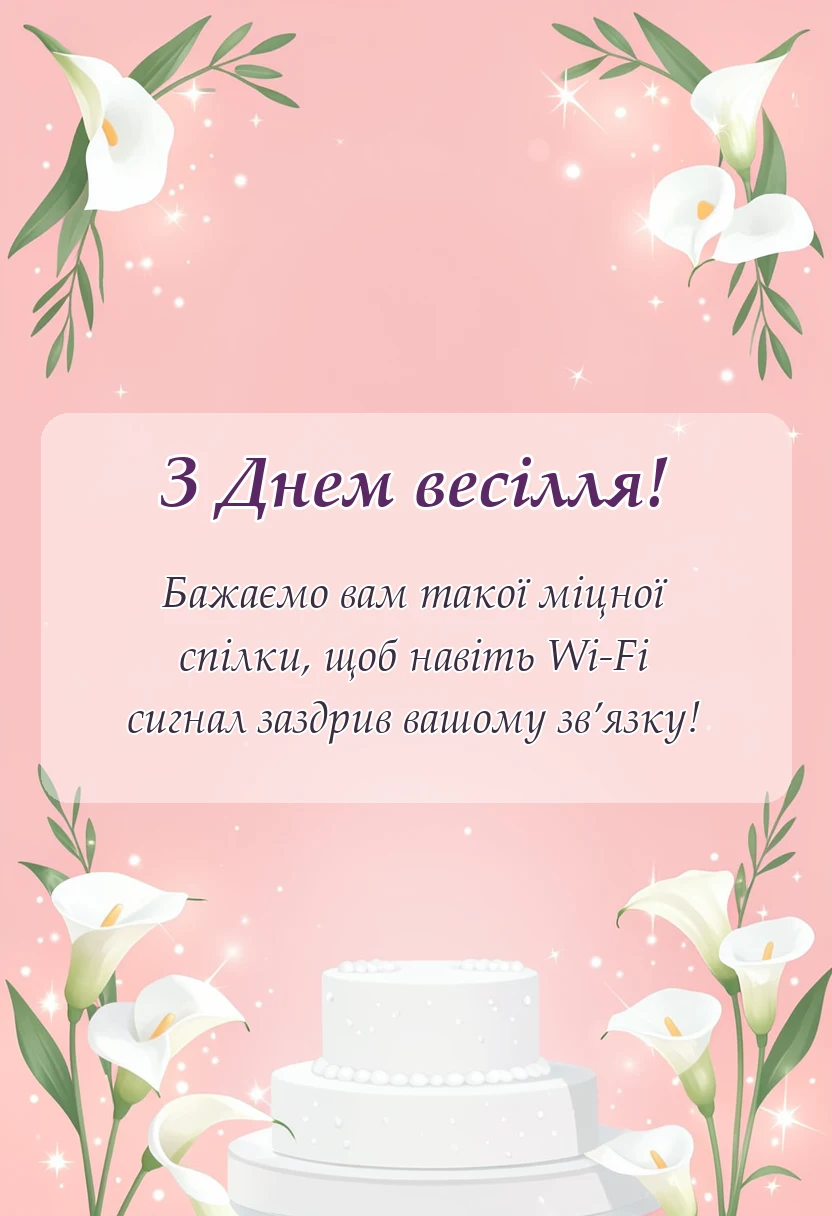 красива листівка: креативне привітання на весілля