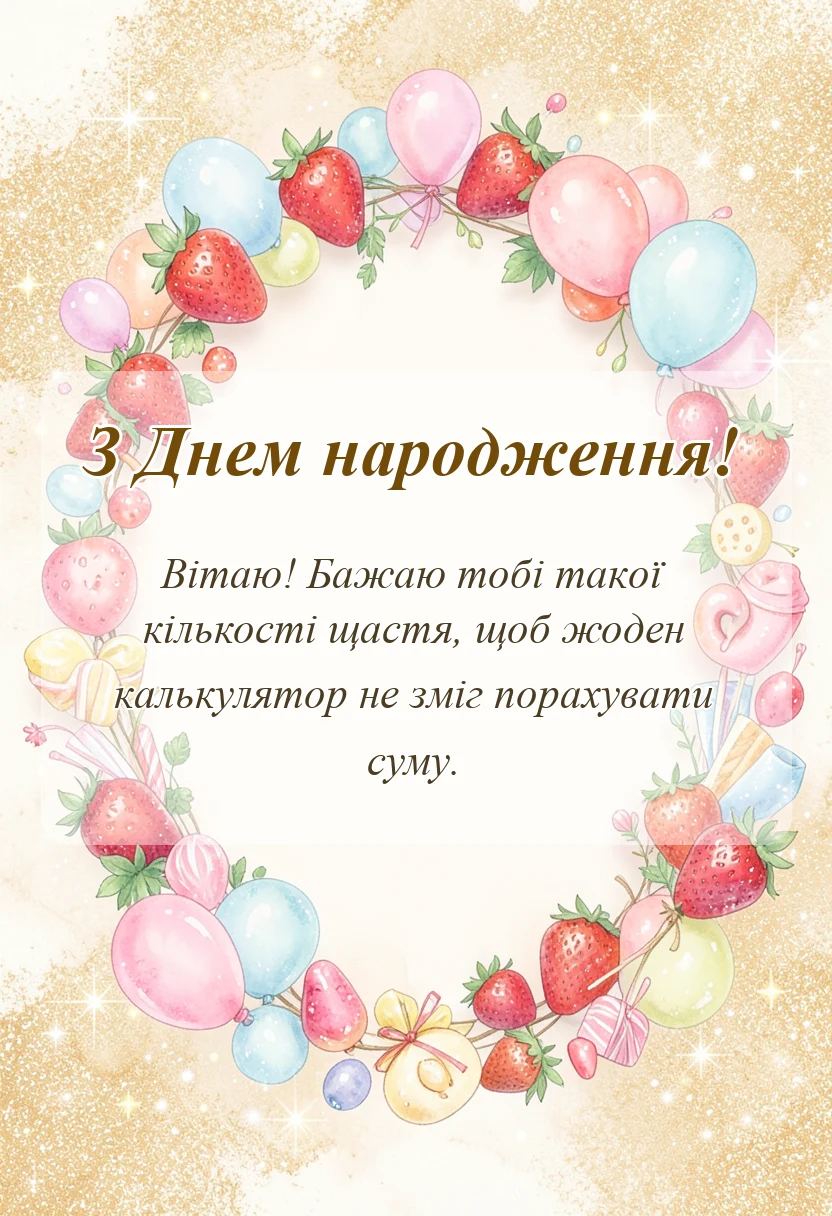 листівка з побажанням - математичні побажання