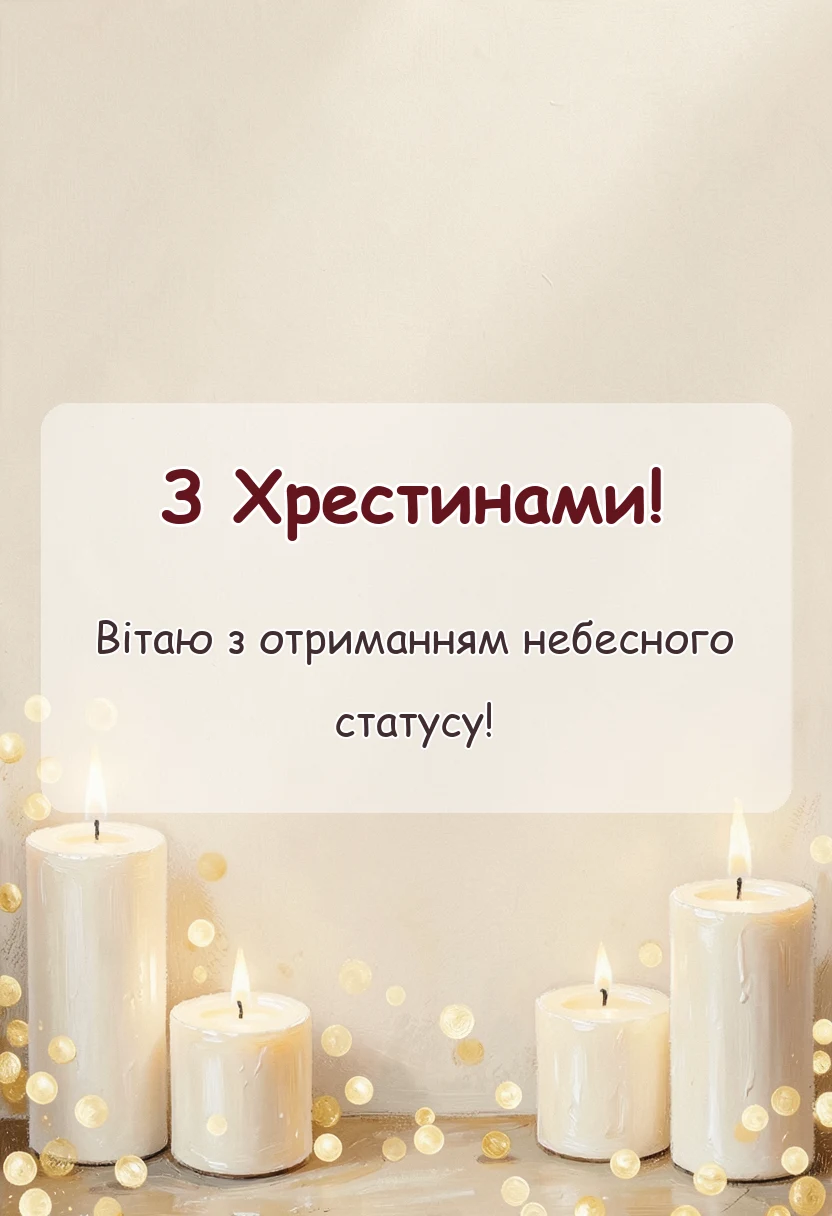 унікальна листівка - побажання на хрестини хлопчика