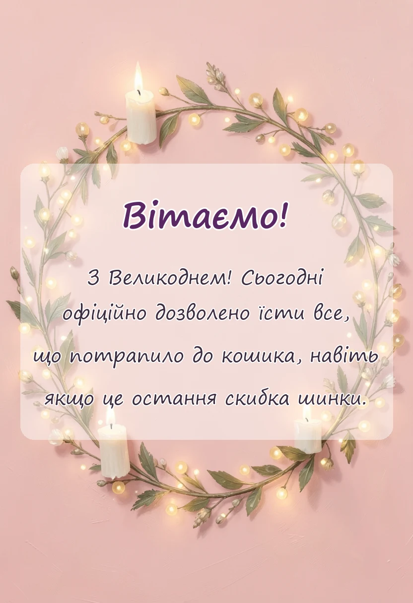унікальна листівка - привітання з великоднем християнські