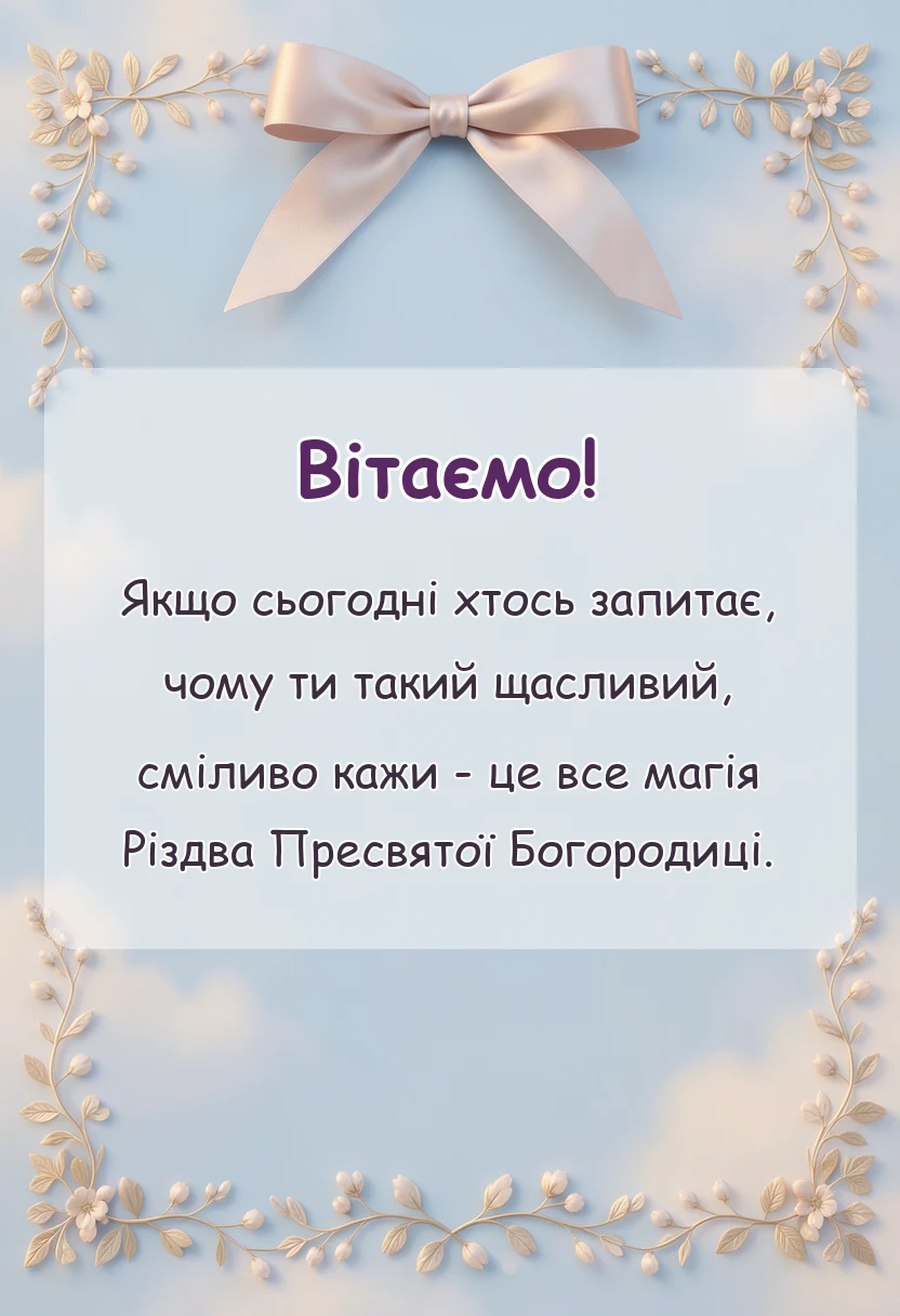 вітальна листівка - привітання з святом різдва пресвятої богородиці