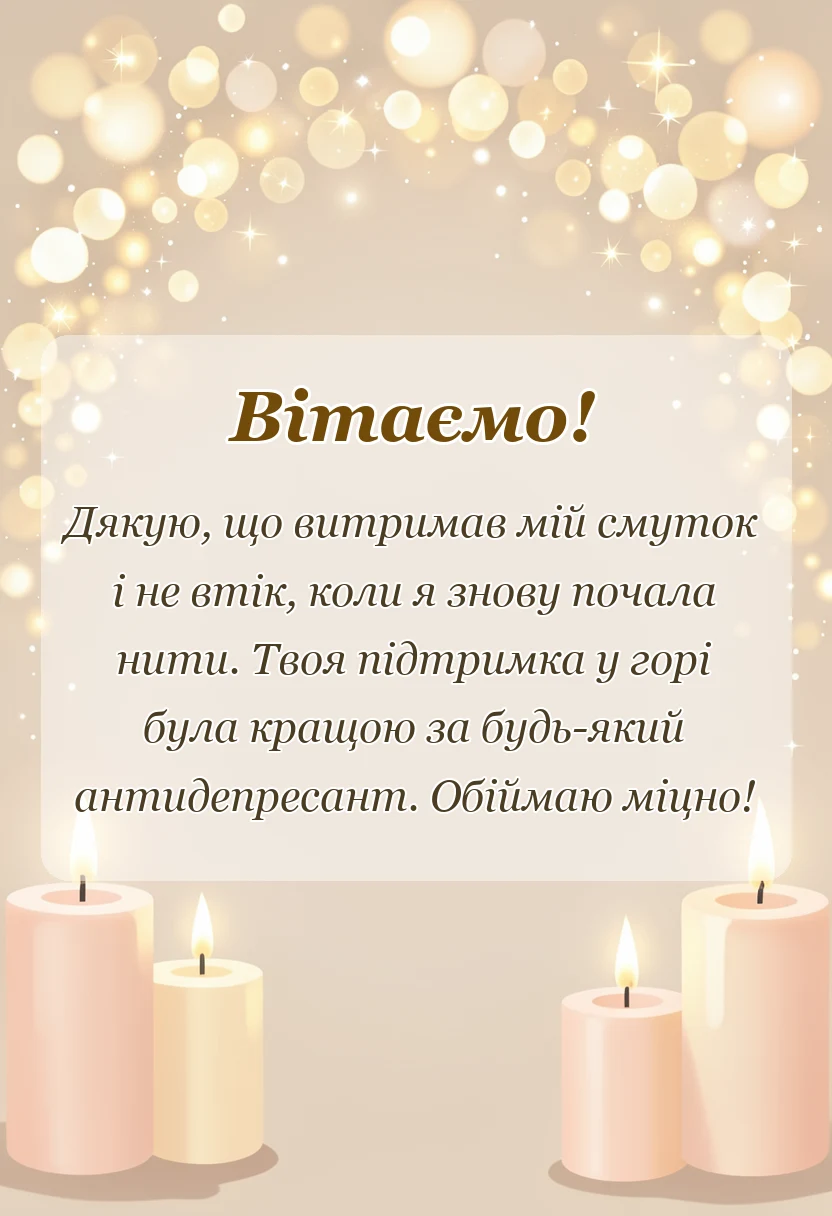 вітальна листівка - подяка за співчуття