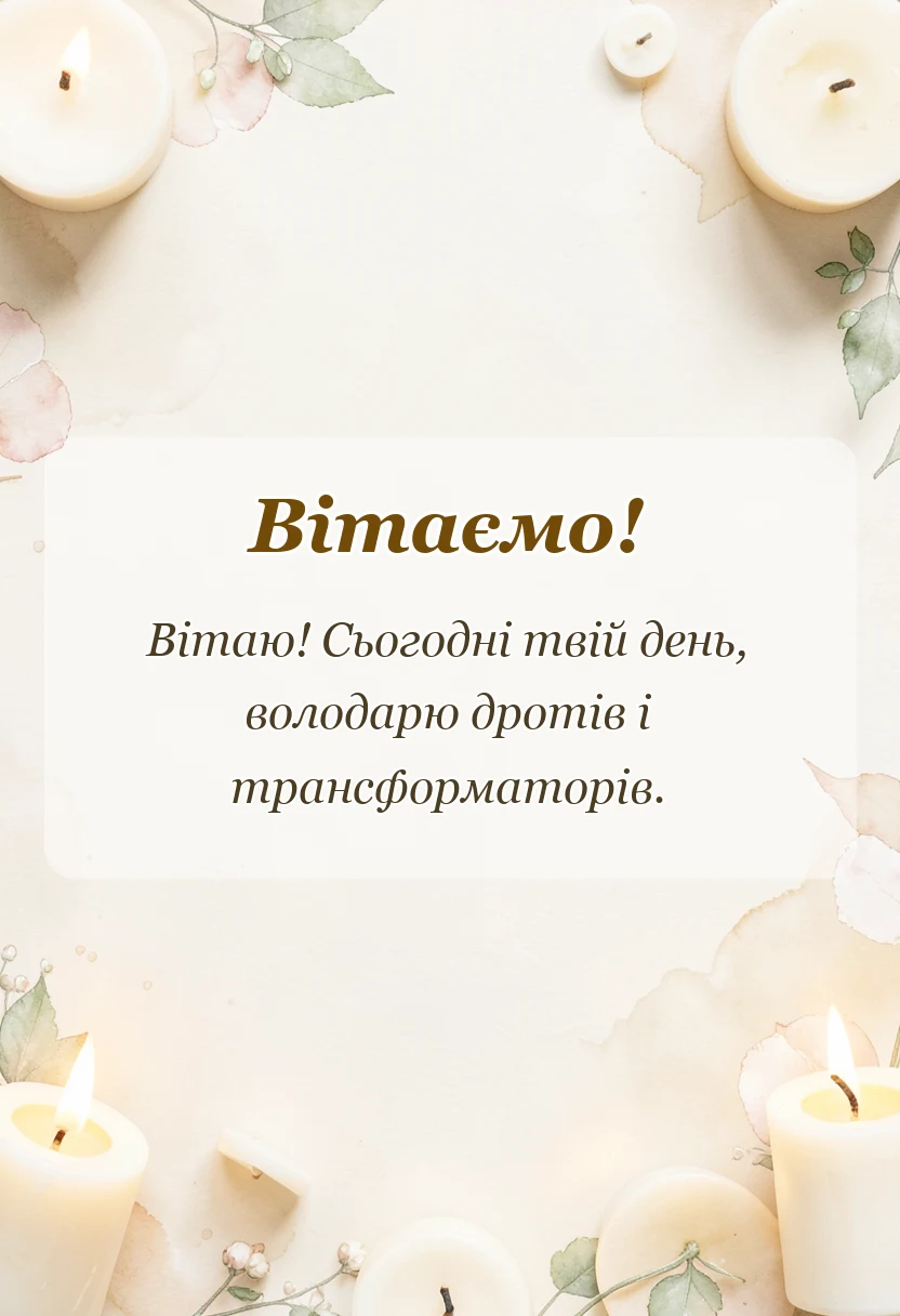 унікальна листівка - привітання з днем енергетика картинки українською