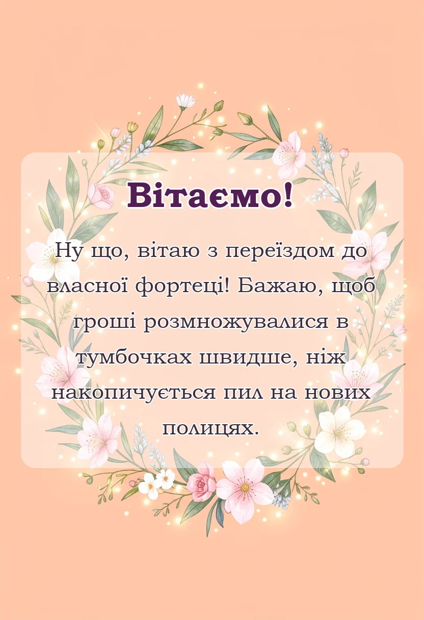 унікальна листівка - що бажати на новосілля