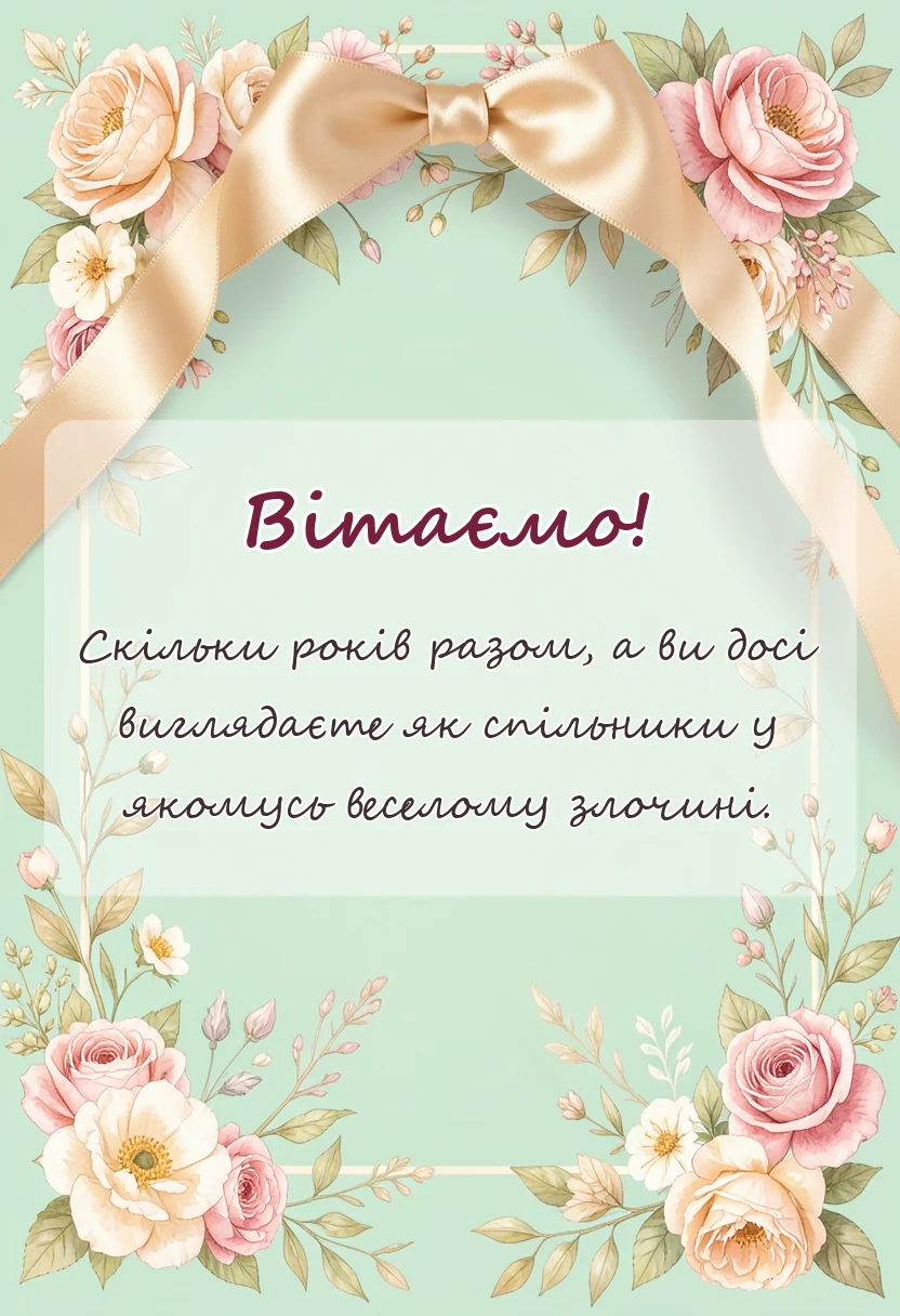 вітальна листівка - привітання з ювілеєм весілля