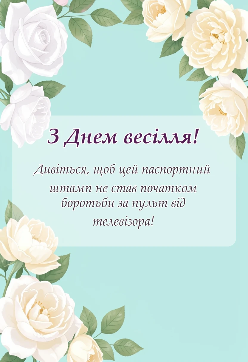вітальна листівка - привітання на весілля