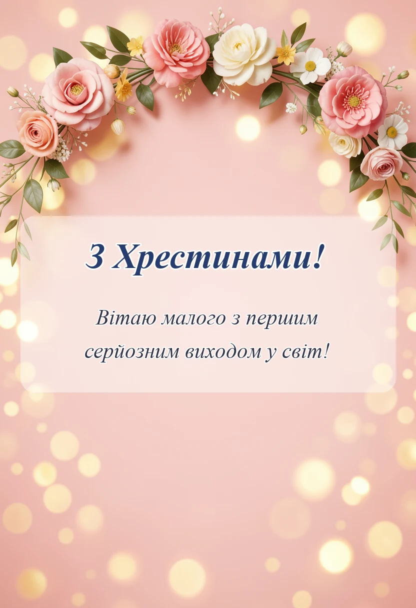 святкова картинка: побажання на хрестини хлопчика