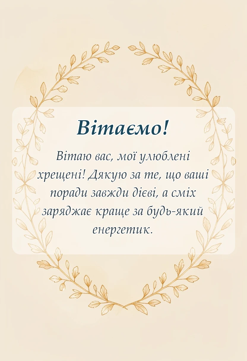 унікальна листівка - подяка хрещеним батькам