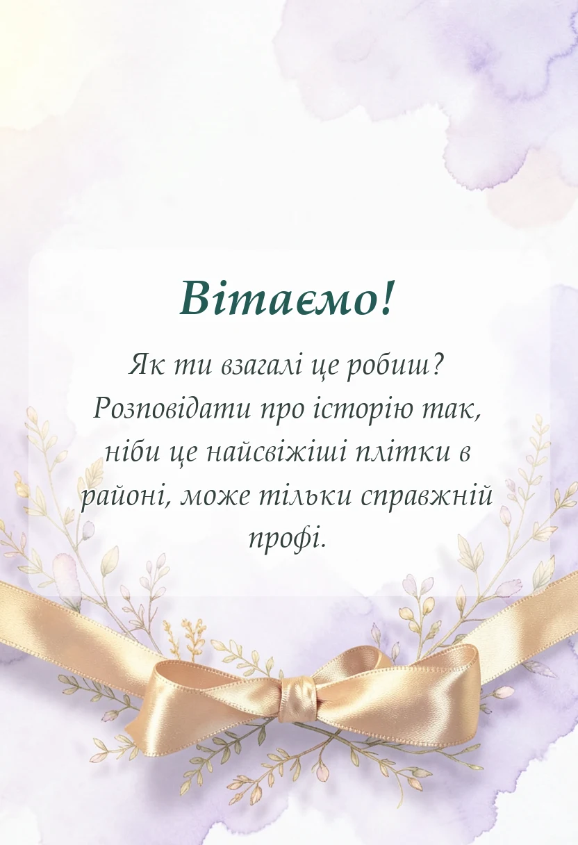 листівка з побажанням - подяка гіду за екскурсію