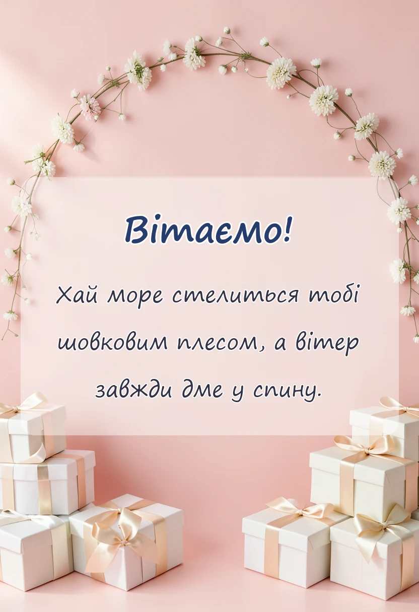 красива листівка: привітання з днем моряка
