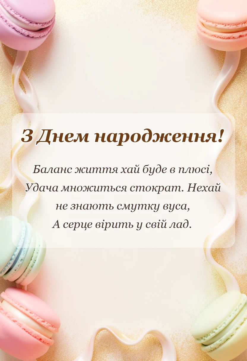 унікальна листівка - привітання з днем народження головному бухгалтеру