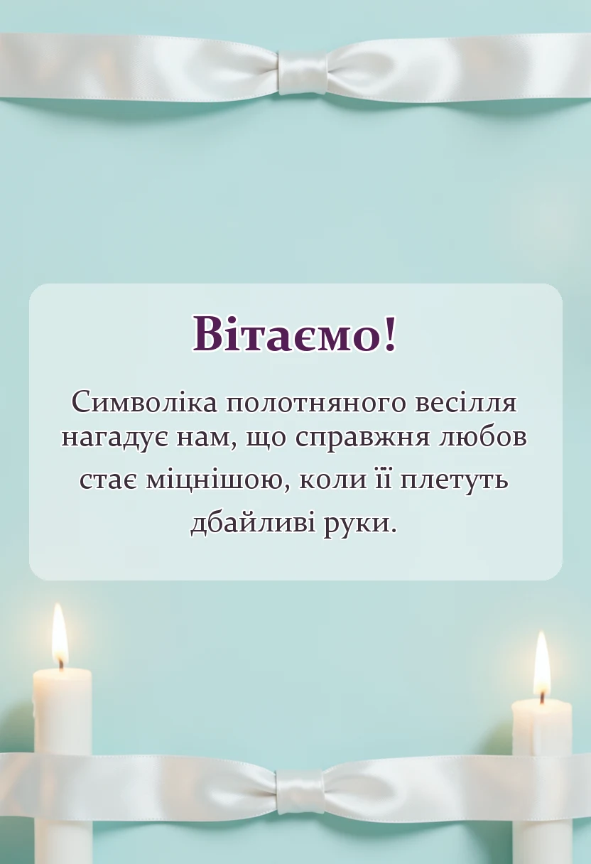 святкова картинка: привітання з полотняним весіллям своїми словами