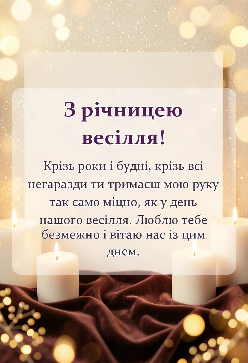 унікальна листівка - привітання з річницею весілля чоловікові