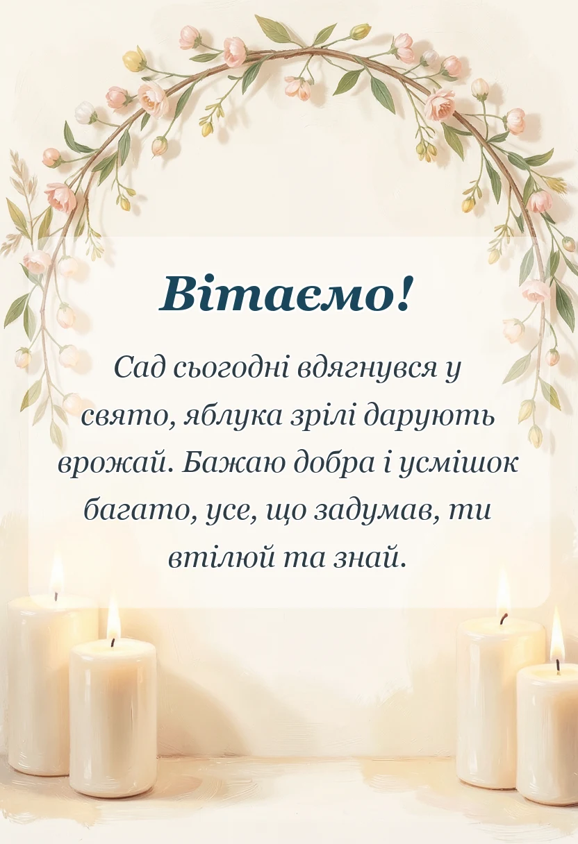 красива листівка: привітання з спасом