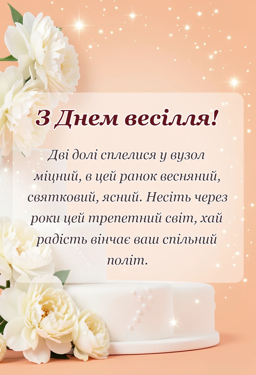 святкова картинка: креативне привітання на весілля