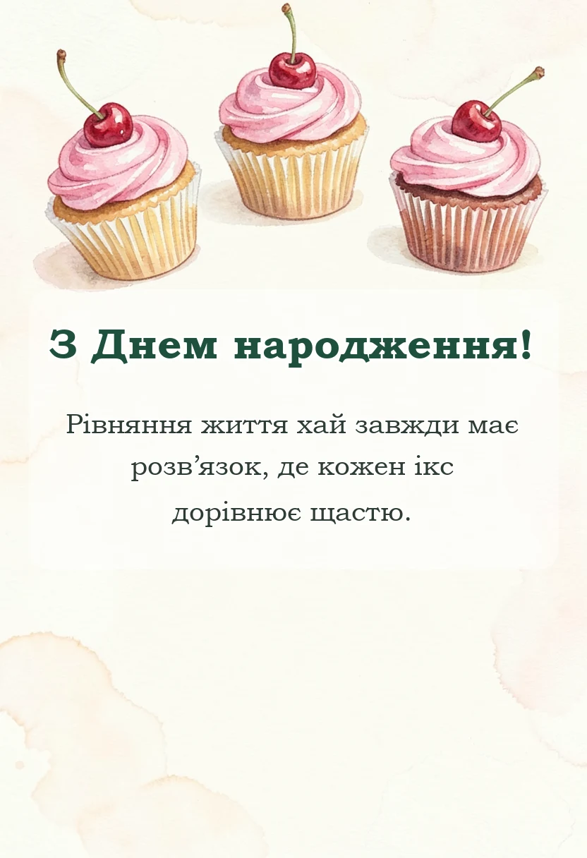 унікальна листівка - математичні побажання