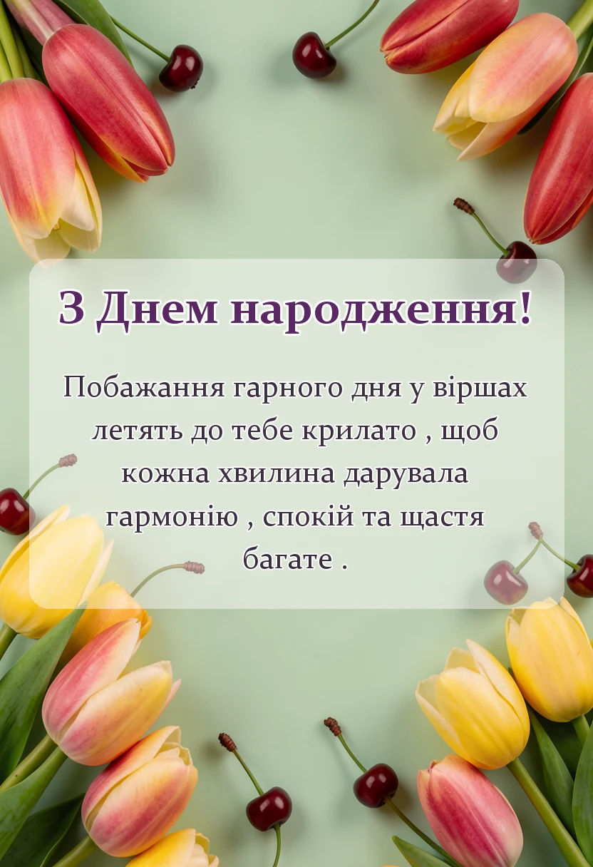 унікальна листівка - побажання гарного дня і настрою