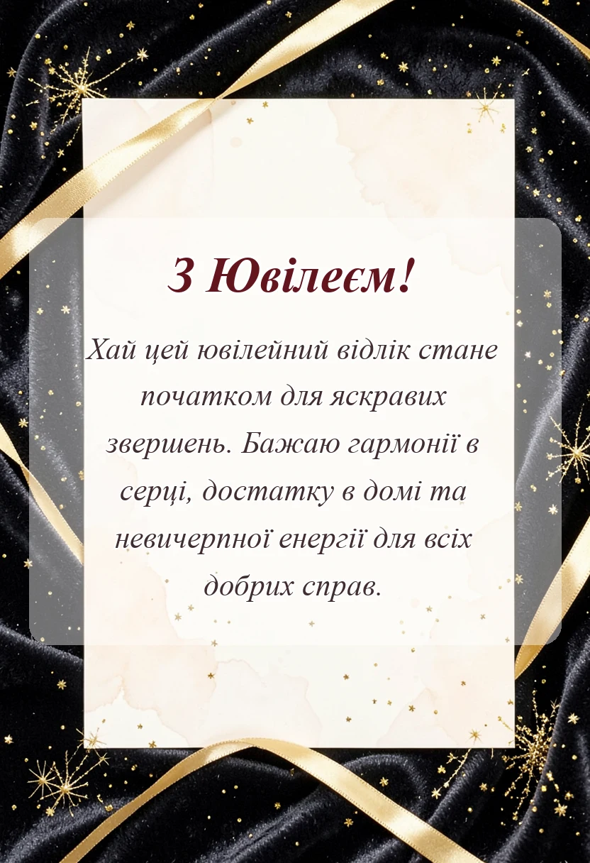 красива листівка: коротке привітання з ювілеєм