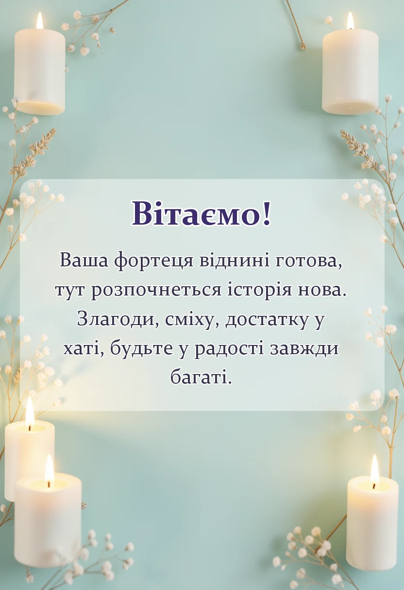 вітальна листівка - що бажати на новосілля