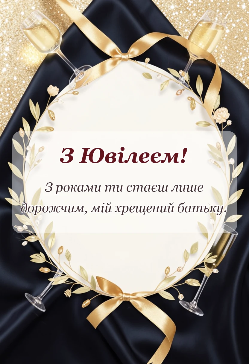 красива листівка: привітання з ювілеєм хрещеному