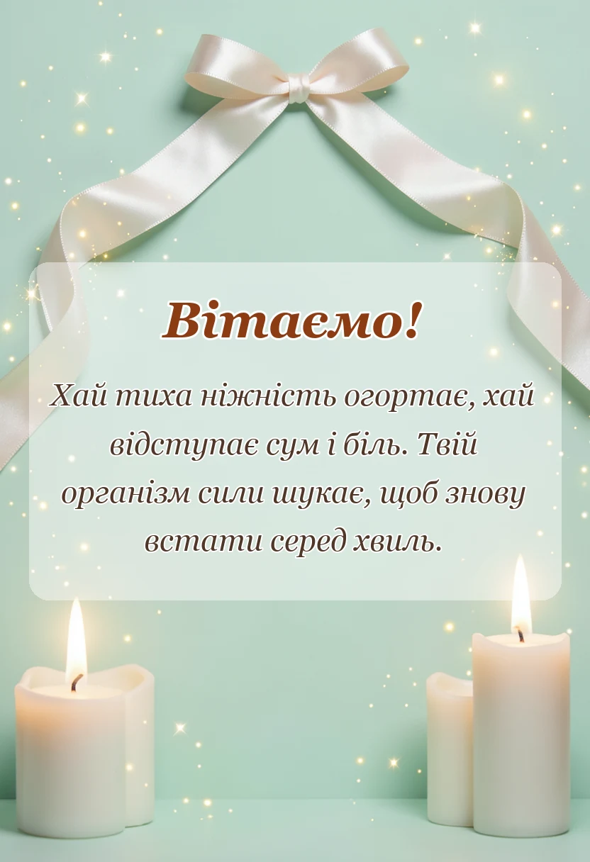 вітальна листівка - побажання швидкого одужання слова і картинки