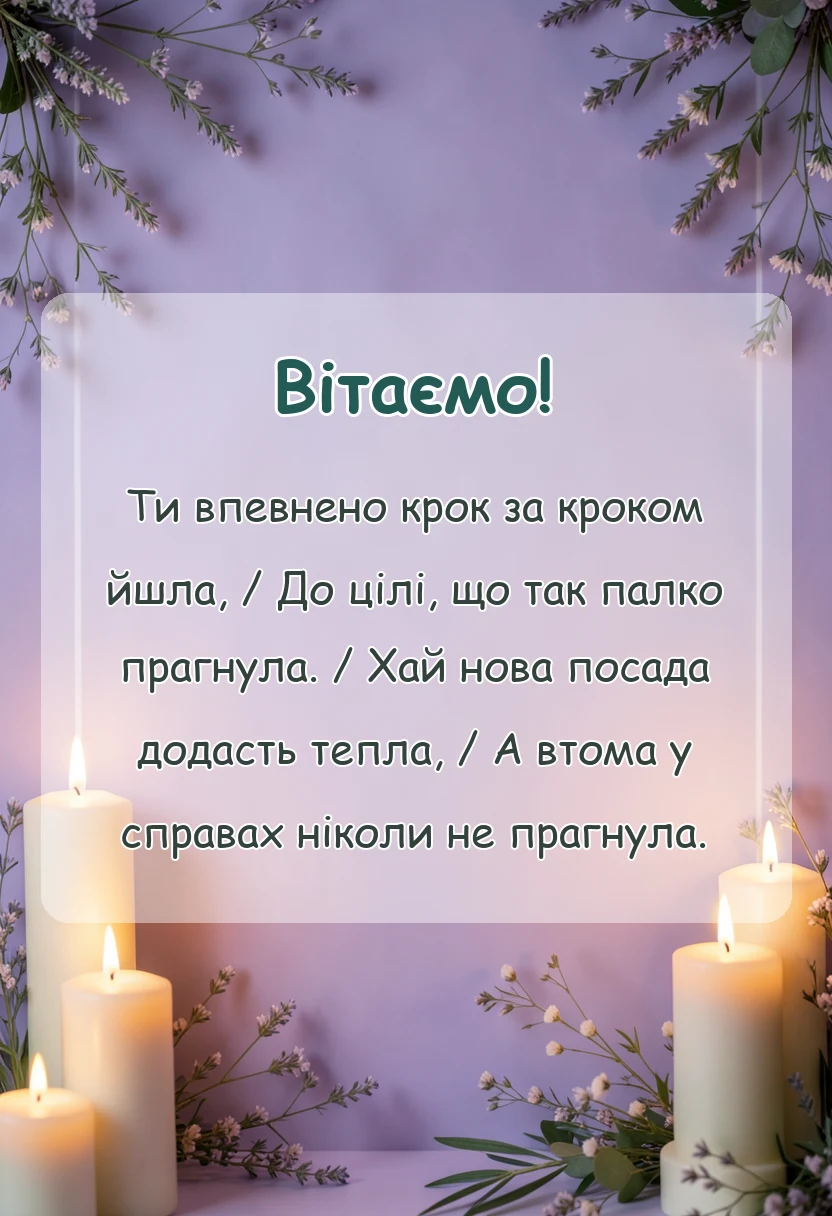 красива листівка: привітання з підвищенням на роботі