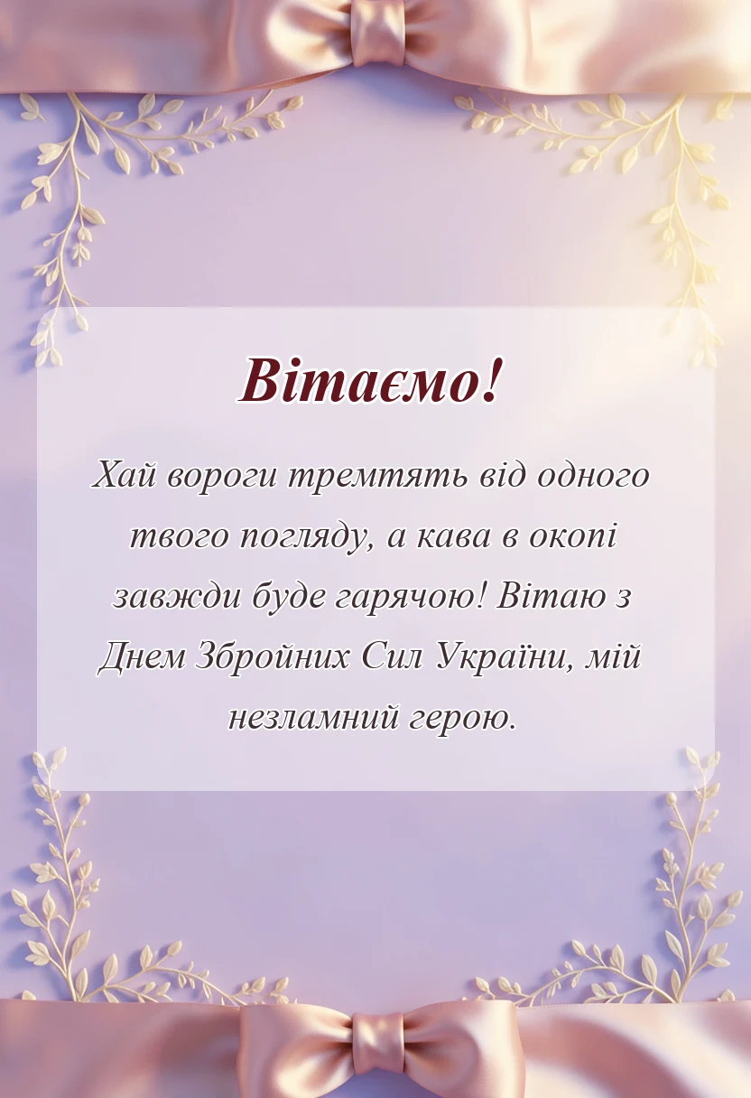 святкова картинка: привітання з днем збройних сил україни