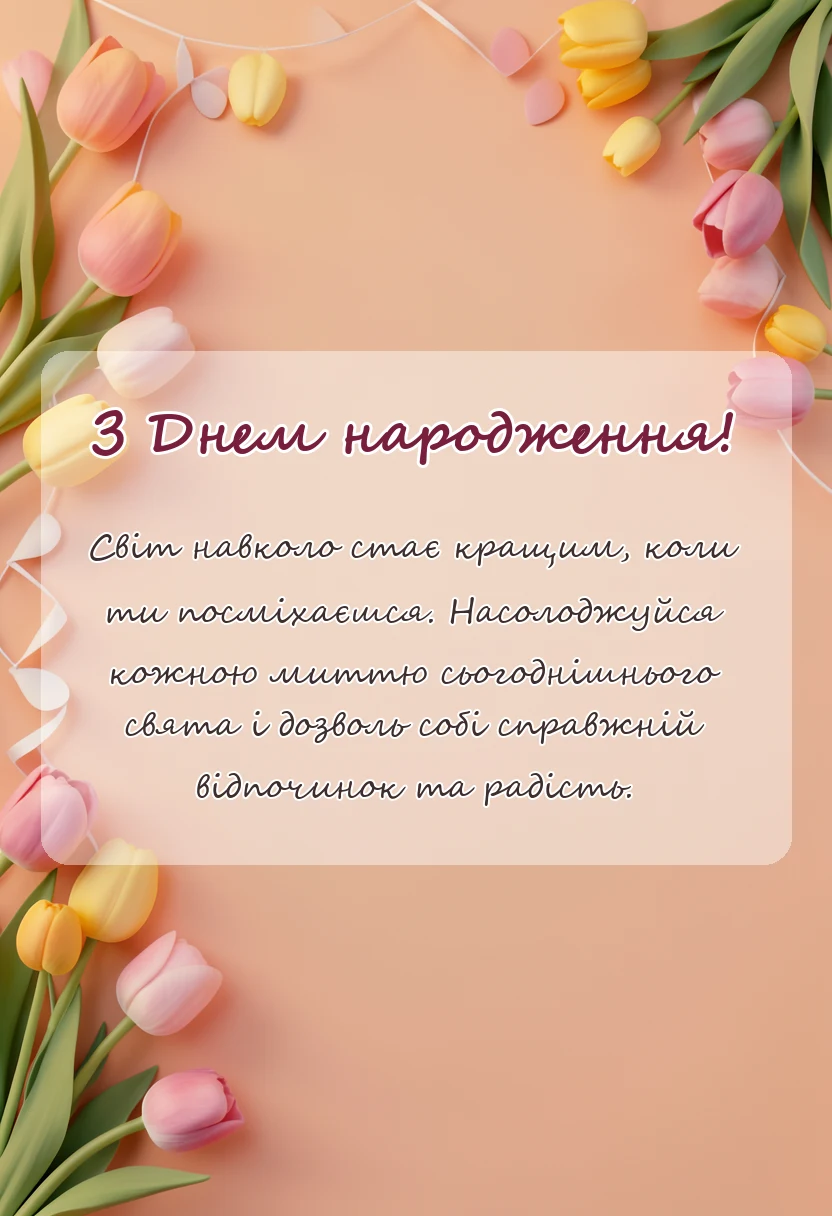 вітальна листівка - привітання з днем народження в прозі