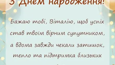 листівка з побажанням - привітання з днем народження віталій