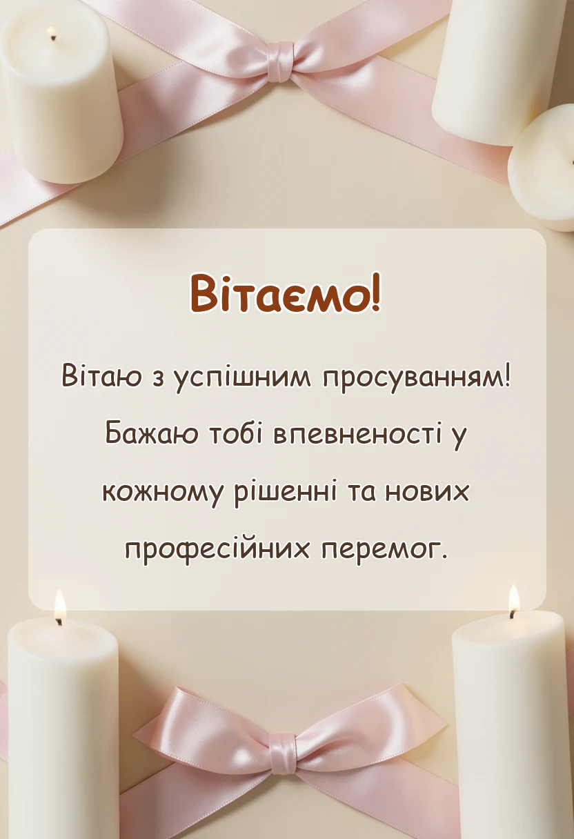 листівка з побажанням - привітання з підвищенням на роботі