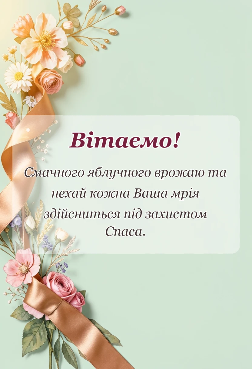 листівка з побажанням - привітання з спасом