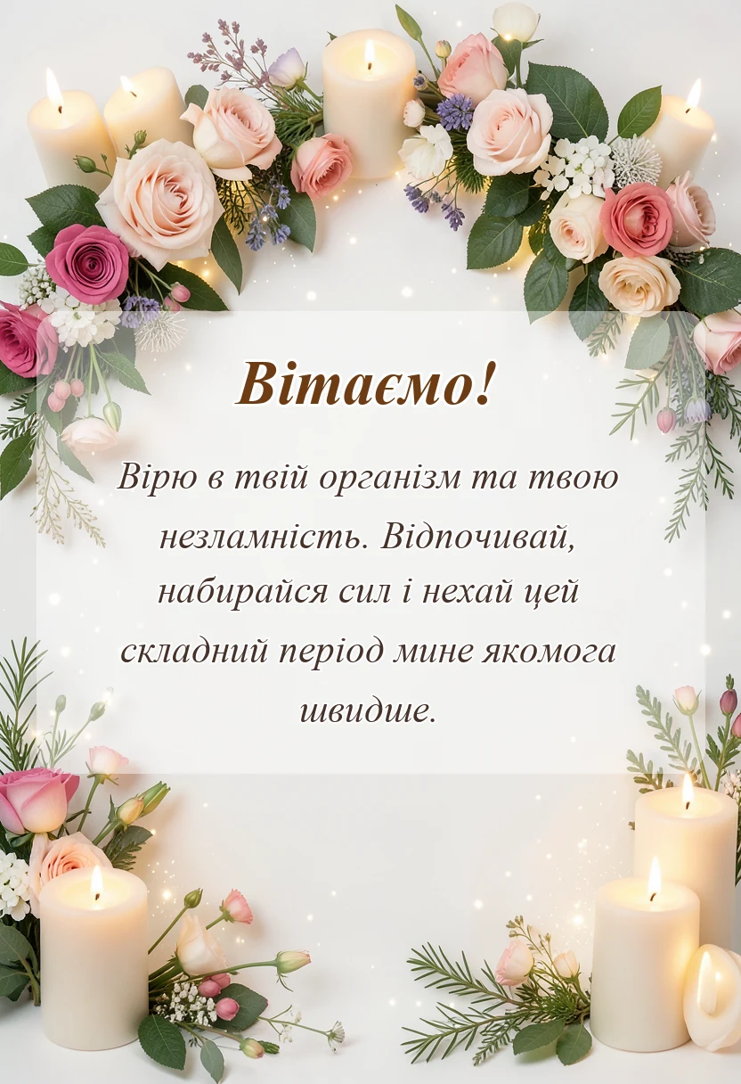 унікальна листівка - слова підтримки хворому