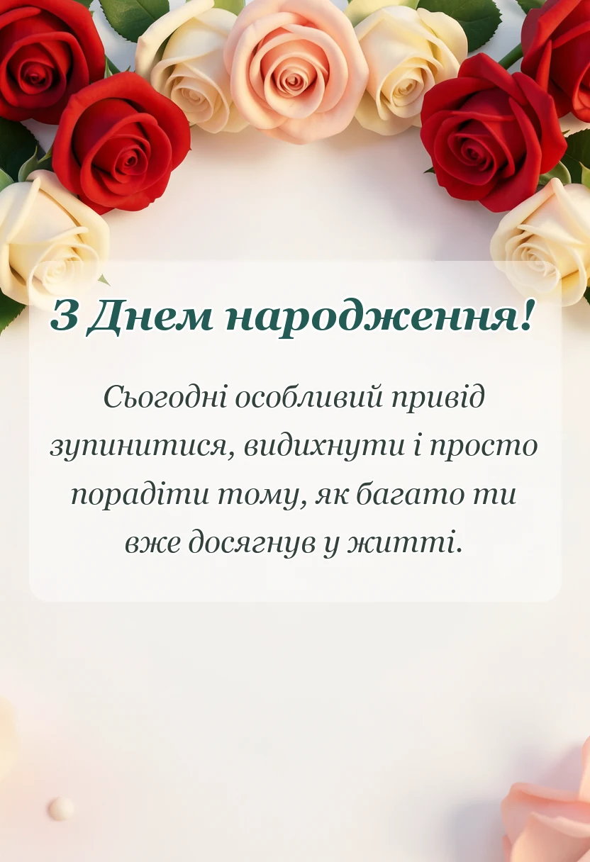 унікальна листівка - гарні привітання з днем народження