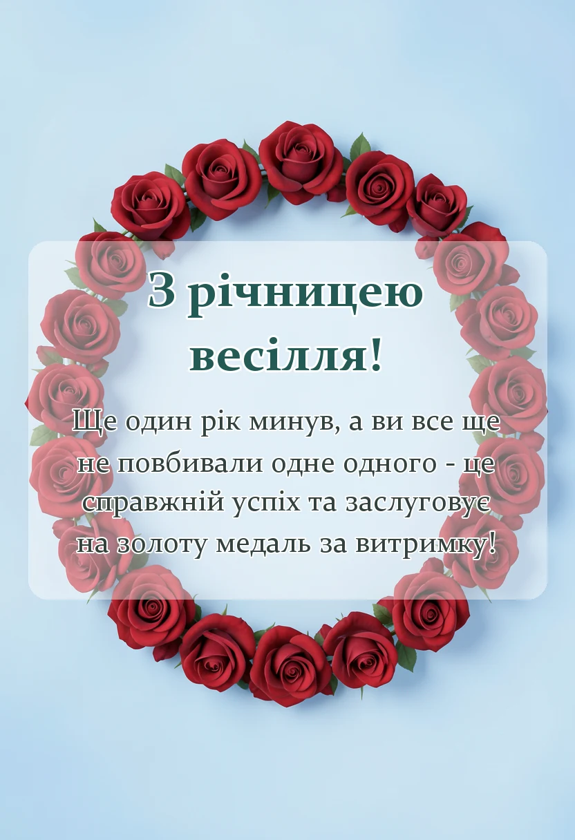 унікальна листівка - жартівливі привітання з річницею весілля
