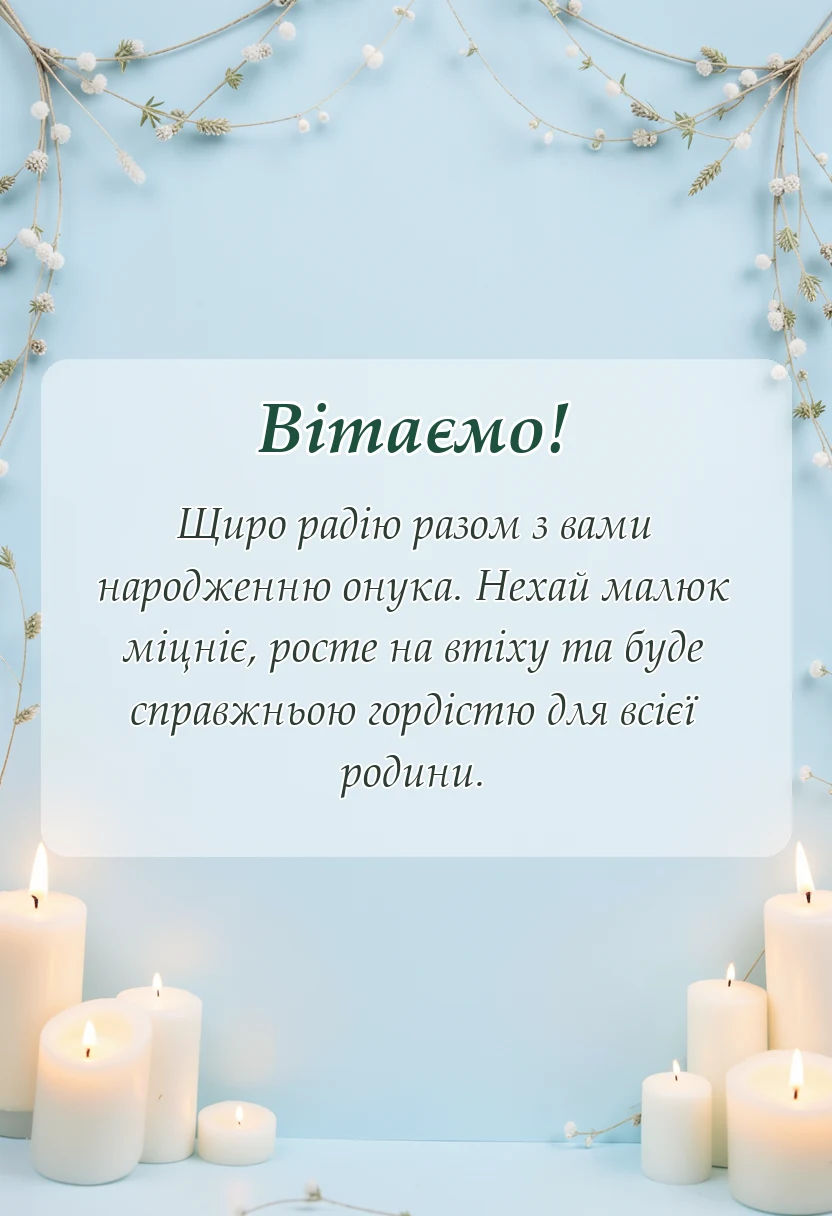 красива листівка: картинки привітання з народженням онука