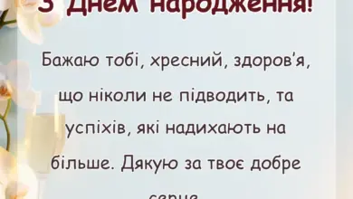 красива листівка: побажання хресному на день народження