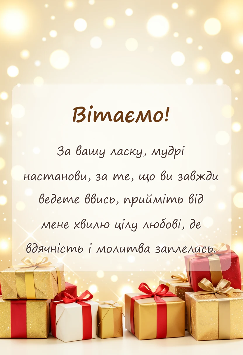 унікальна листівка - подяка хрещеним батькам