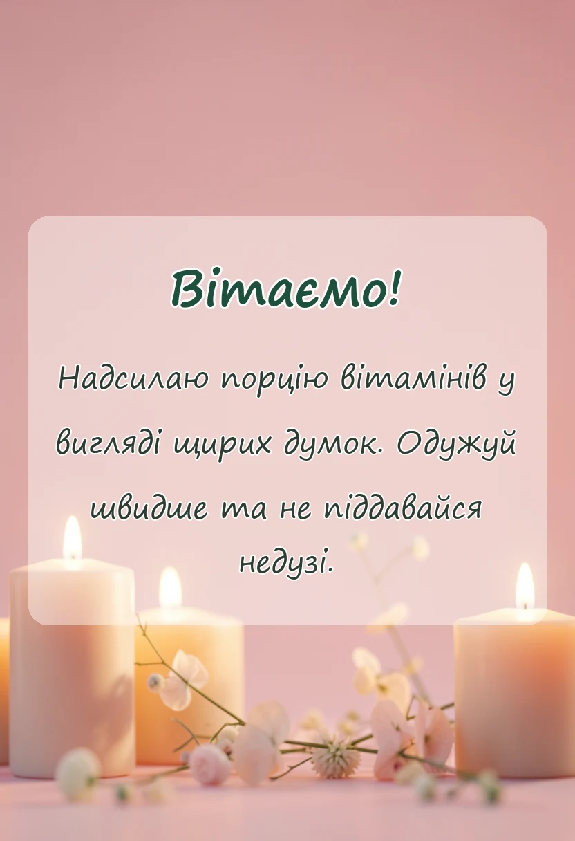 унікальна листівка - побажання швидкого одужання слова і картинки