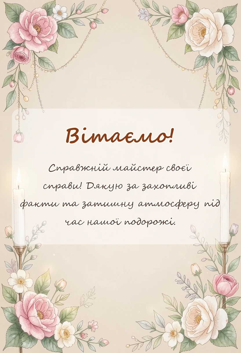 святкова картинка: подяка гіду за екскурсію