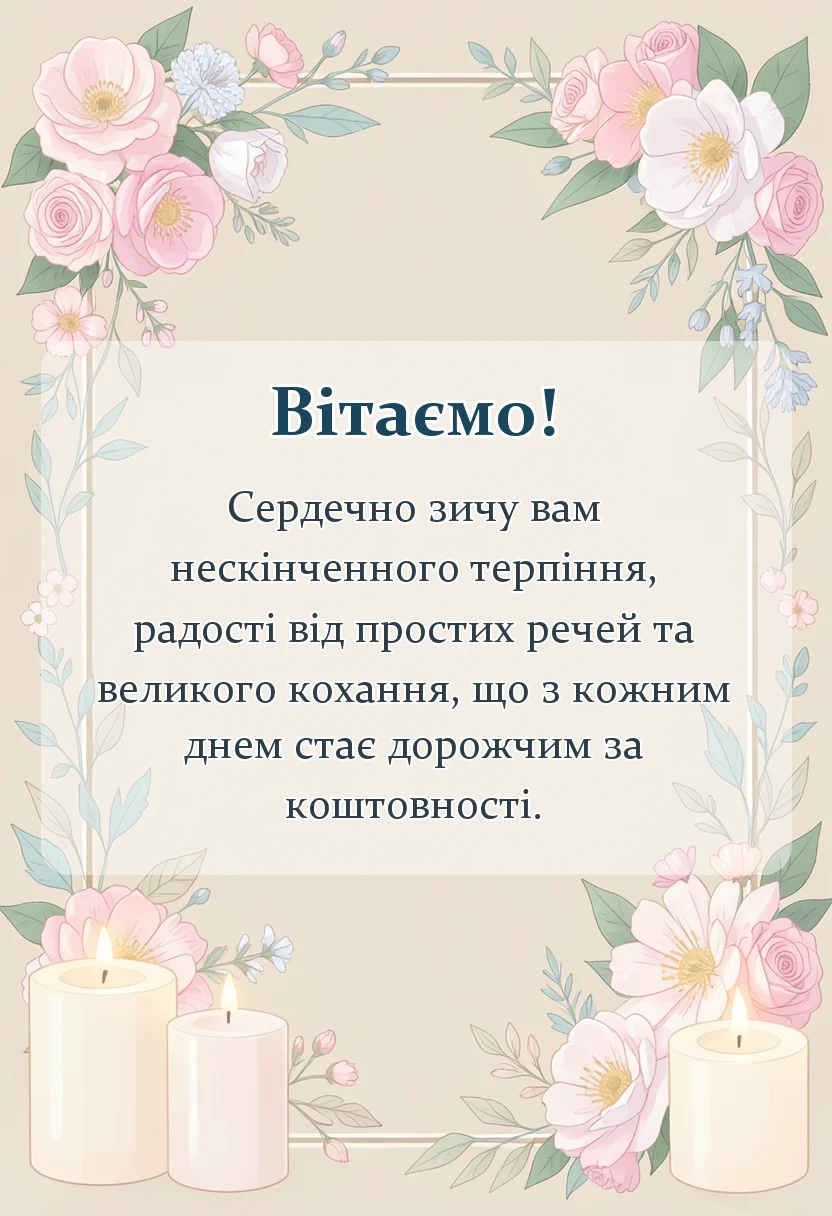 унікальна листівка - привітання з 14 роками весілля