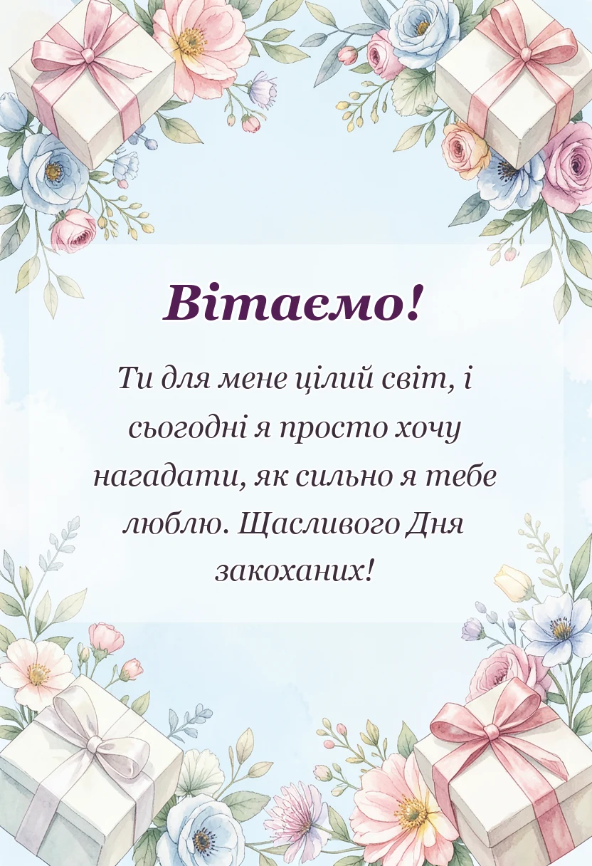 унікальна листівка - картинки з днем закоханих для коханої
