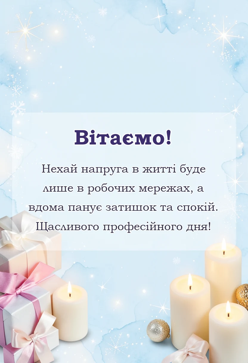 вітальна листівка - привітання з днем енергетика картинки українською