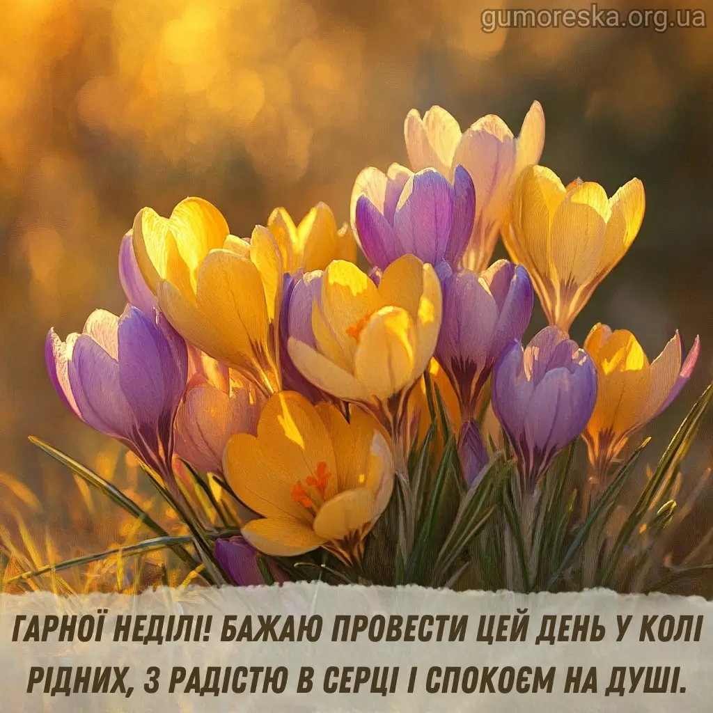 Жовті та фіолетові крокуси на сонячному світлі.